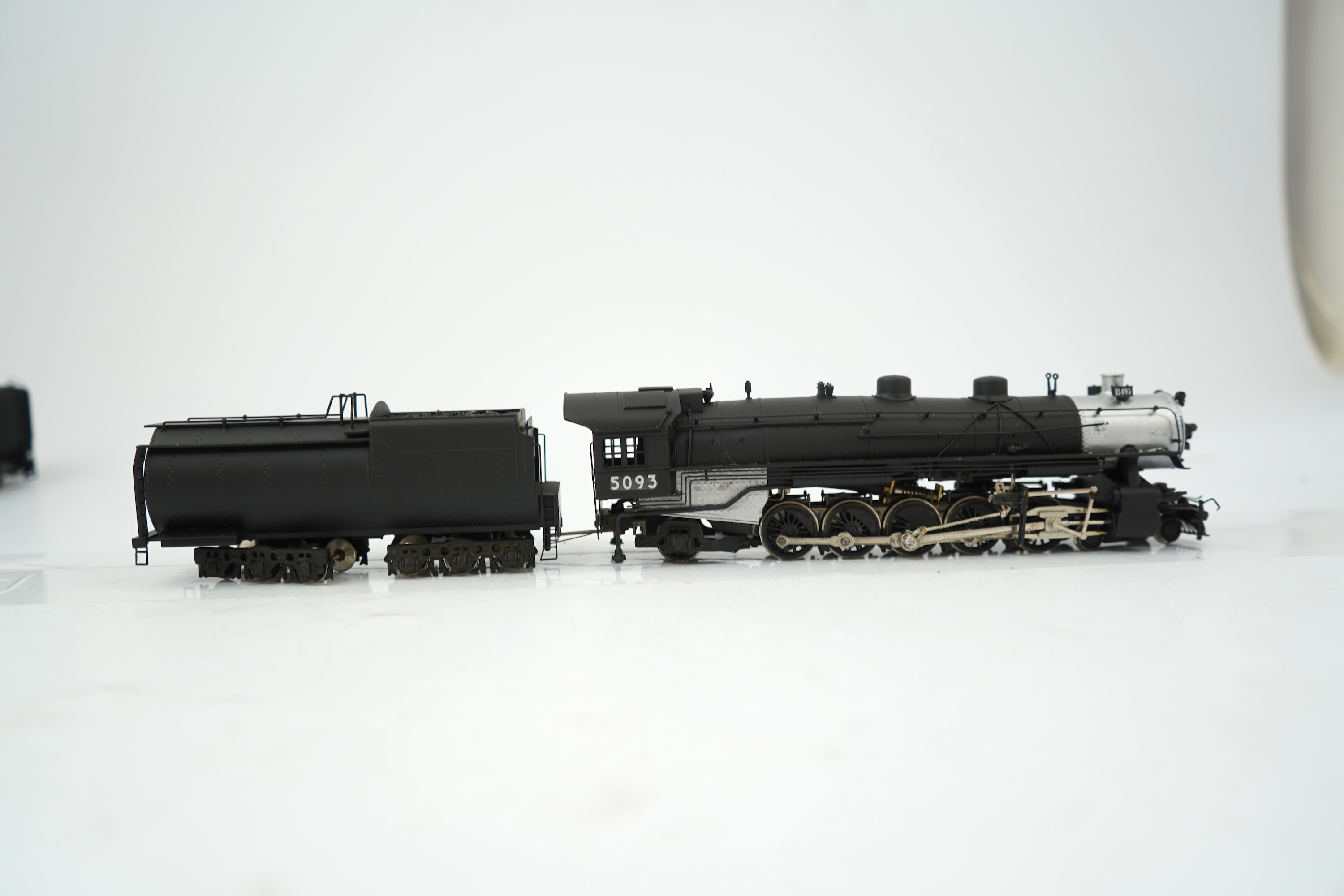 Two HO gauge Union Pacific locomotives; a Rivarossi Big Boy, 4013, 4-8-8-4 tender locomotive, together with LMB Models, Japan, 5093, 4-10-2 locomotive with bogie tender, both powered for two rail operation.
